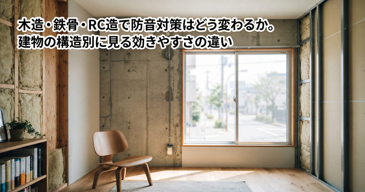 木造・鉄骨・RC造で防音対策はどう変わるか。建物の構造別に見る効きやすさの違い