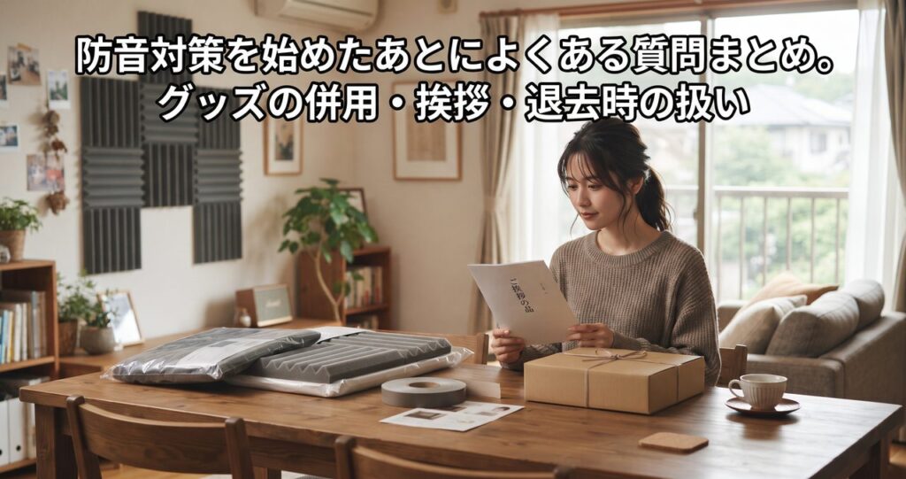 防音対策を始めたあとによくある質問まとめ。グッズの併用・挨拶・退去時の扱い