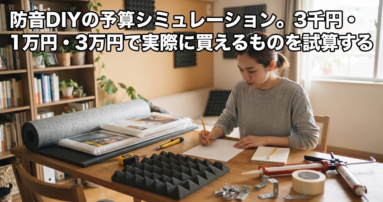 防音DIYの予算シミュレーション。3千円・1万円・3万円で実際に買えるものを試算する