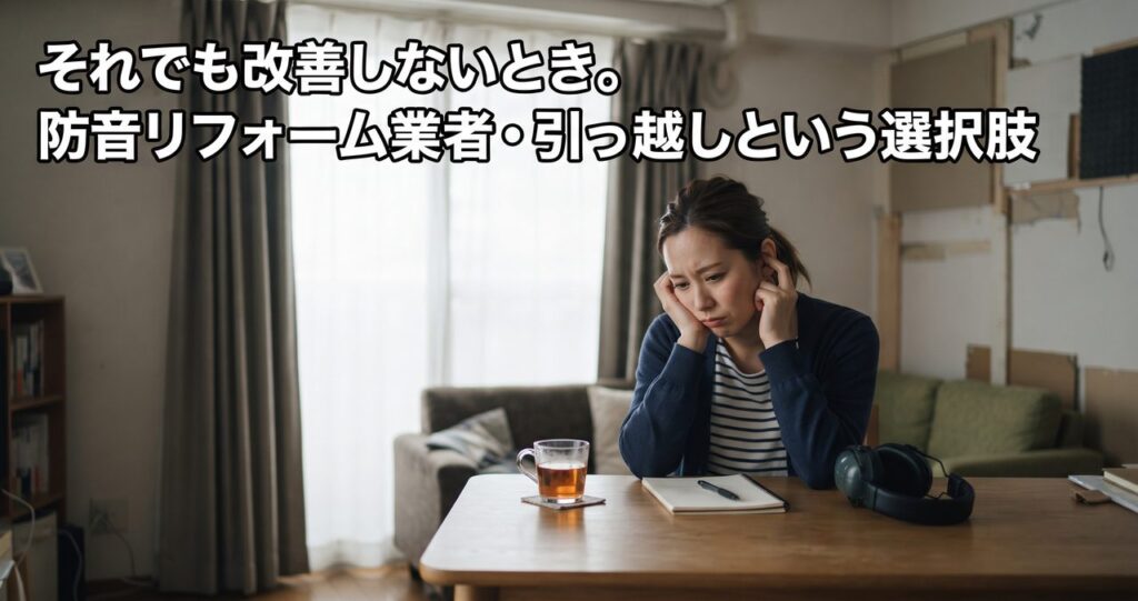 それでも改善しないとき。防音リフォーム業者・引っ越しという選択肢