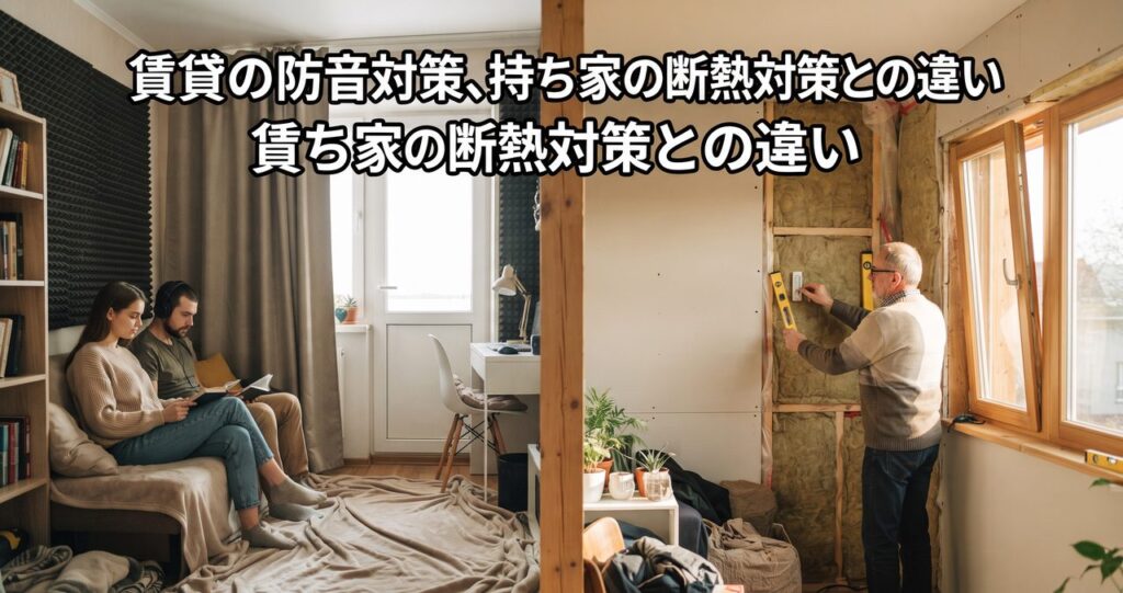 賃貸の防音対策、持ち家の断熱対策との違い