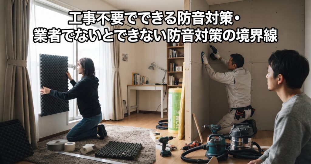 工事不要でできる防音対策・業者でないとできない防音対策の境界線